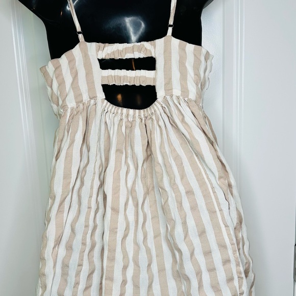 Lucky Brand Striped Tan and White Women's dress - Picture 6 of 10